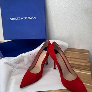 Stuart Weitzman Red Suede Pumps
